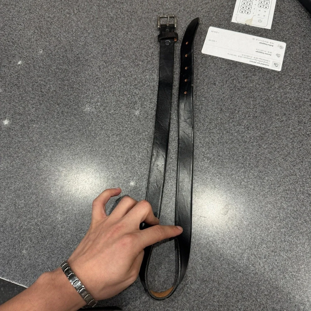 Harness Leather Belt Mens 32 Black Good Made in USA Workwear Western